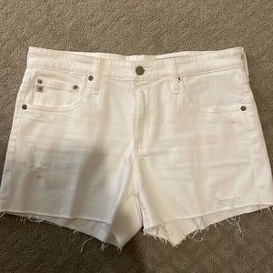AG Hailey ExBoyfriend White Denim Shorts